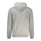 Gray Napapijri cotton men's sweatshirt with a relaxed fit and subtle branding, ideal for casual wear.