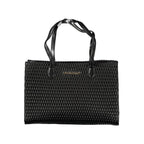 Mario Valentino Nero polyurethane women's bag with sleek design and top handle, featuring subtle branding and modern style.