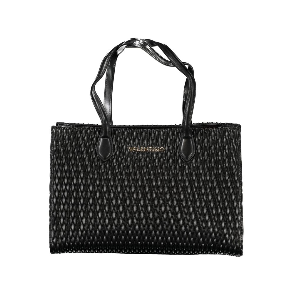 Mario Valentino Nero polyurethane women's bag with sleek design and top handle, featuring subtle branding and modern style.