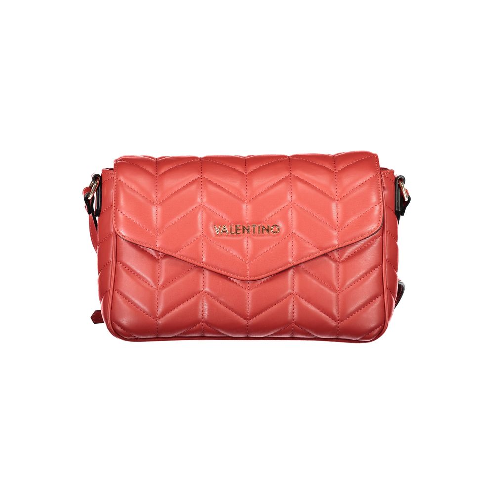 Mario Valentino Rosso polyurethane women's bag with sleek design and gold-tone hardware, front flap closure, and adjustable strap.