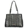 Mario Valentino Nero polyurethane women's bag with sleek design and silver-tone hardware, showcasing a stylish and functional accessory.