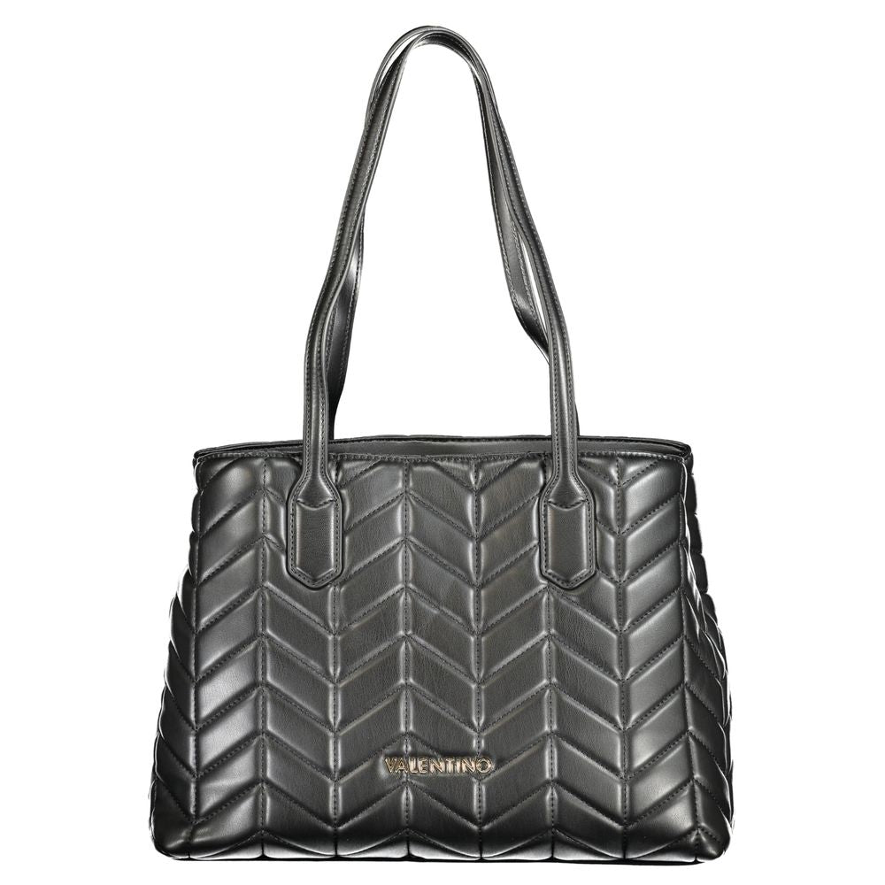 Mario Valentino Nero polyurethane women's bag with sleek design and silver-tone hardware, showcasing a stylish and functional accessory.