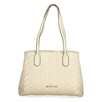 Mario Valentino beige polyurethane women's bag with top handles and sleek design, perfect for casual or formal occasions.