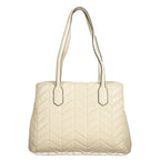 Mario Valentino beige polyurethane women's bag with top handles and sleek design, perfect for casual or formal outfits.