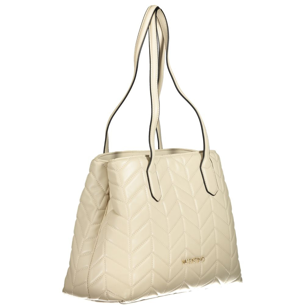 Mario Valentino beige polyurethane women's bag with sleek design and subtle detailing, perfect for versatile everyday use.