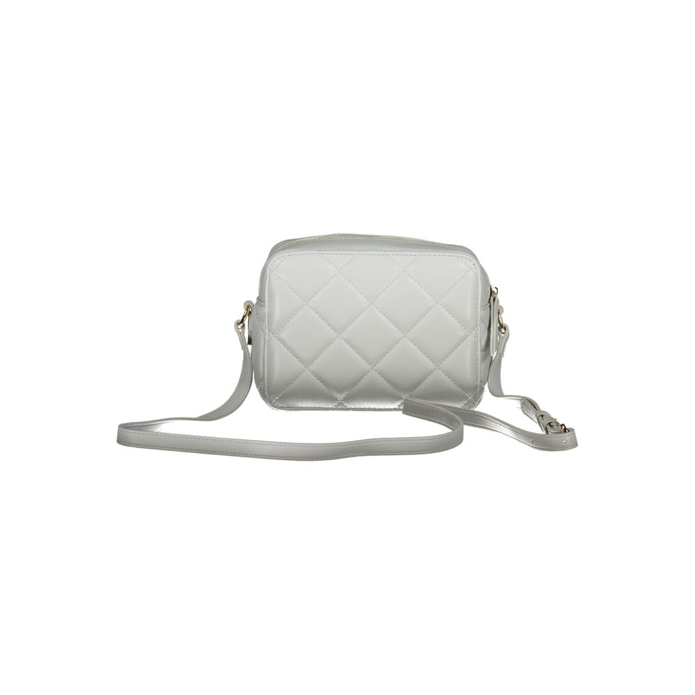 Mario Valentino grey polyurethane women’s bag with sleek design and gold-tone hardware, perfect for stylish everyday use.