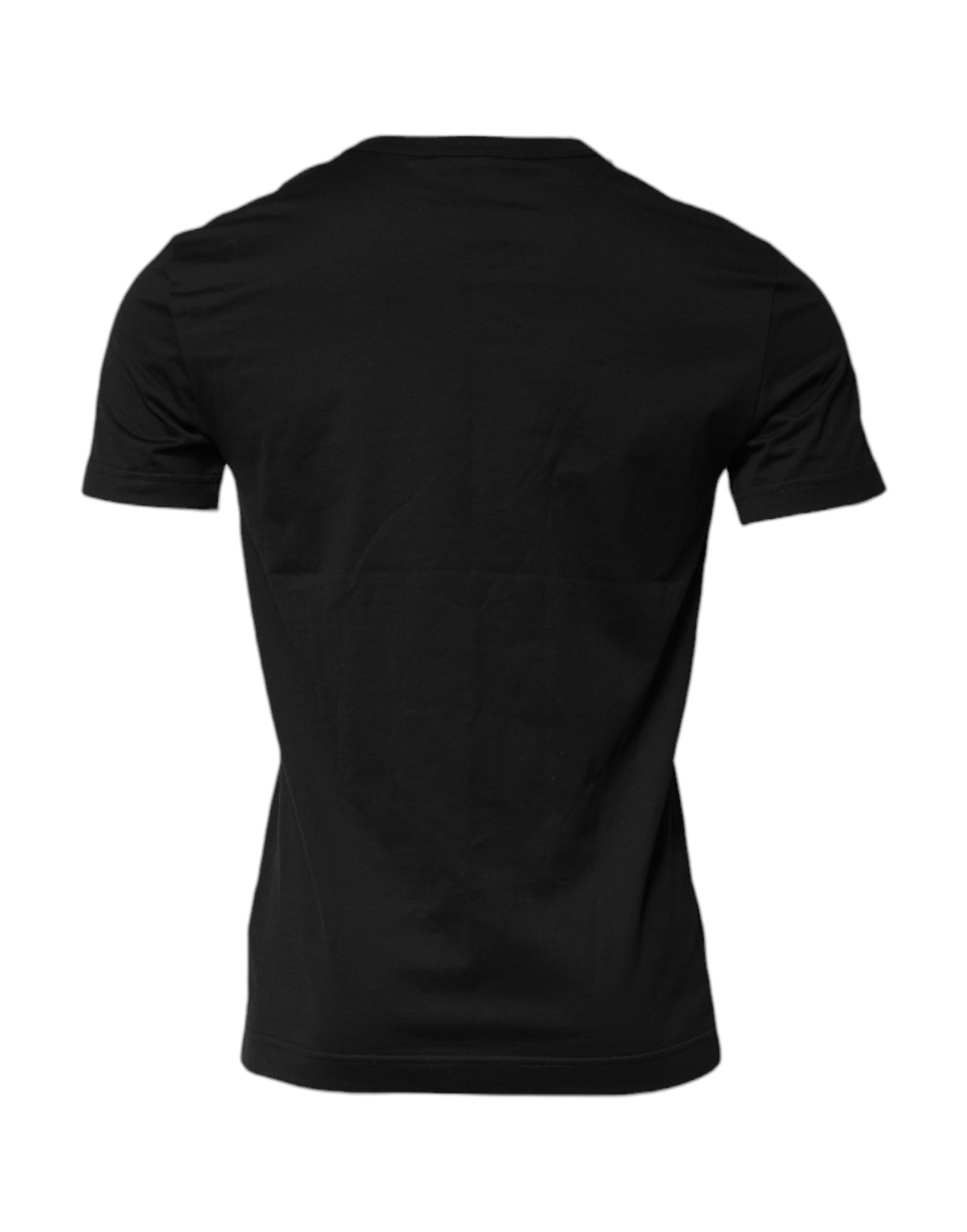 Dolce & Gabbana Black Cotton Short Sleeves Round Neck T-shirt Dolce & Gabbana