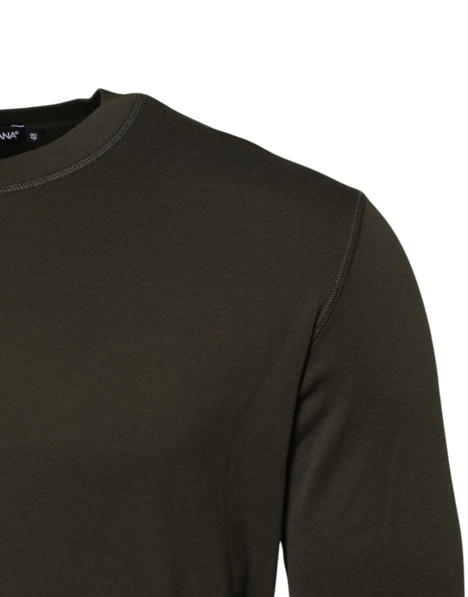 Dolce & Gabbana Dark Green Long Sleeves Crew Neck T-shirt Dolce & Gabbana