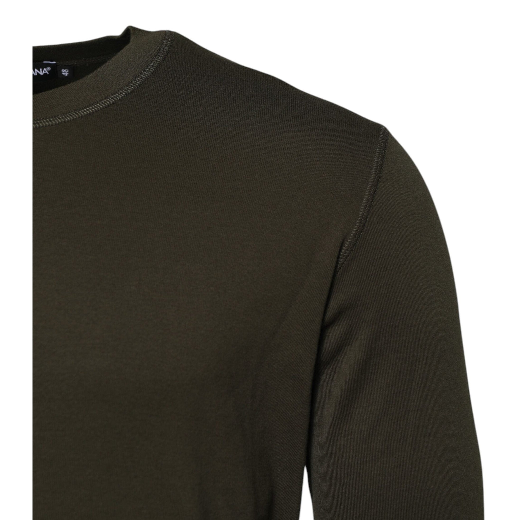 Dolce & Gabbana Dark Green Long Sleeves Crew Neck T-shirt