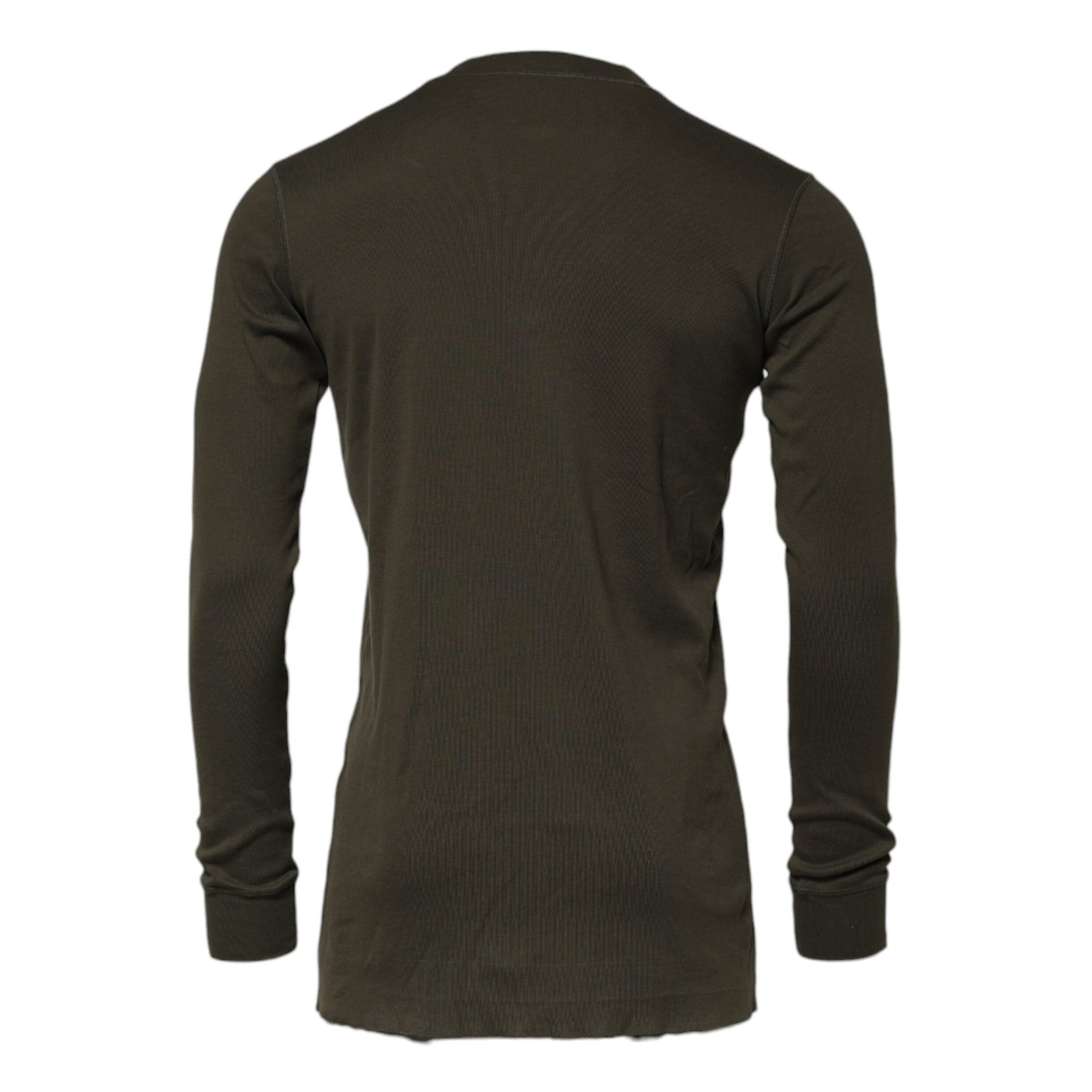 Dolce & Gabbana Dark Green Long Sleeves Crew Neck T-shirt