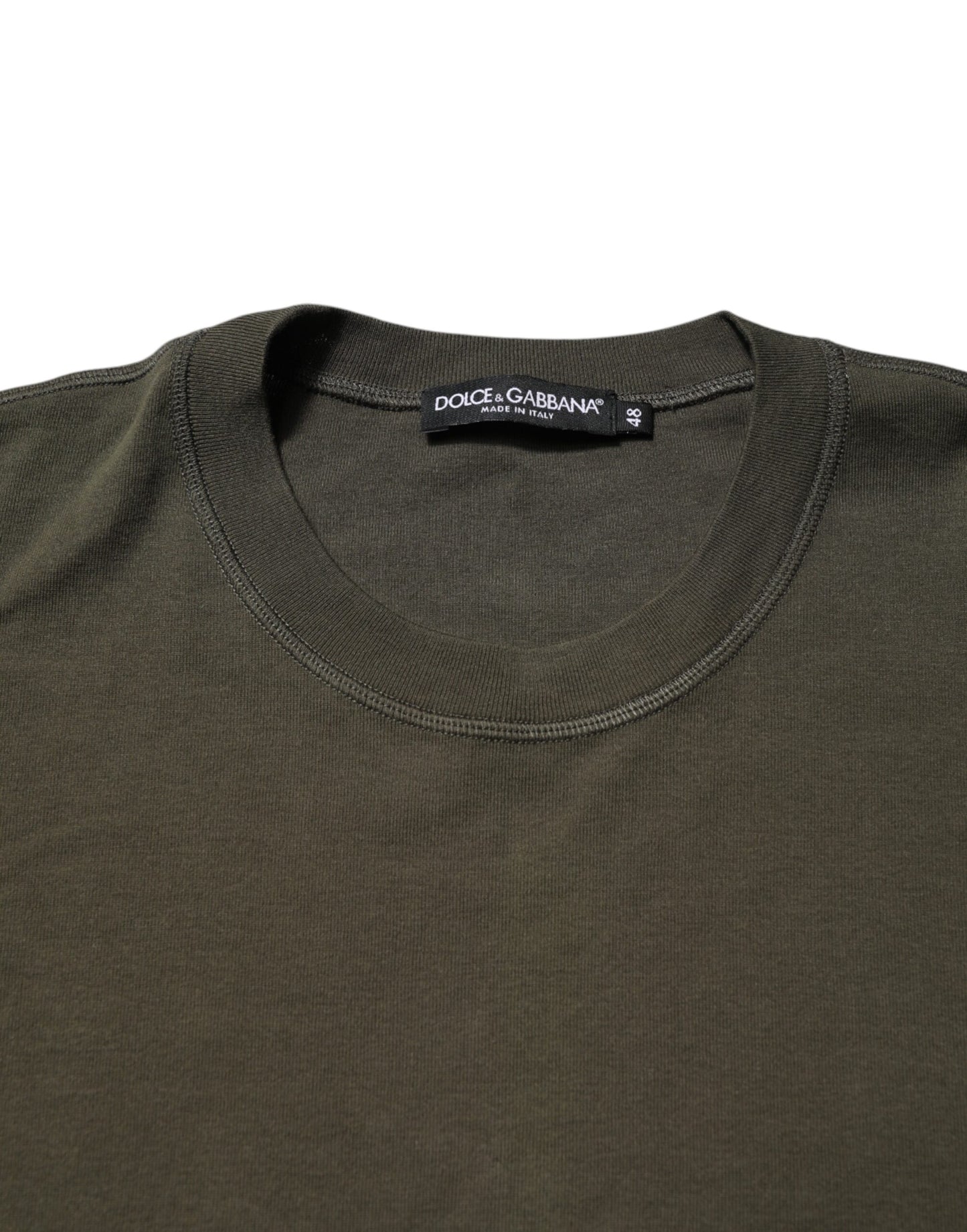 Dolce & Gabbana Dark Green Long Sleeves Crew Neck T-shirt Dolce & Gabbana