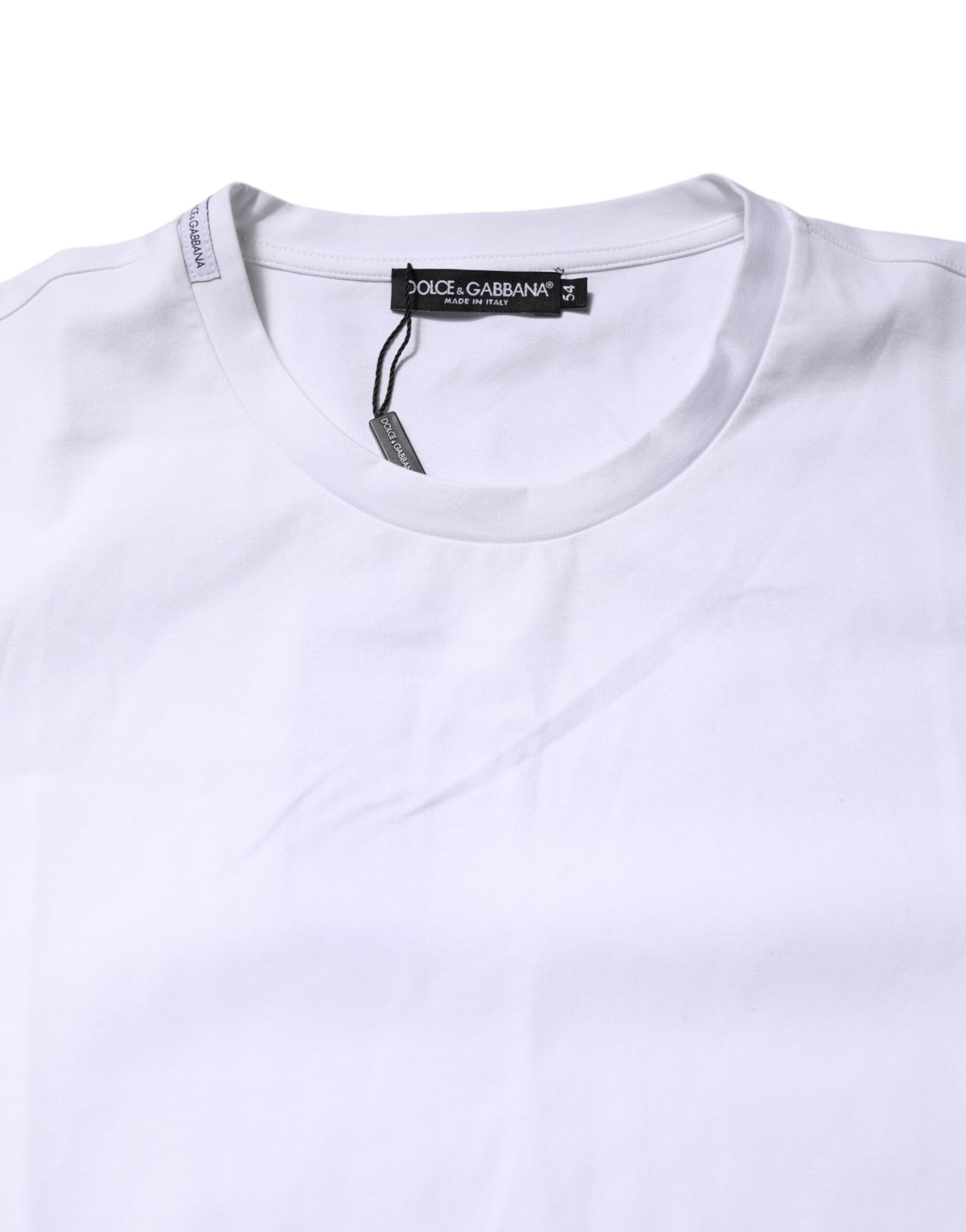 Dolce & Gabbana White Cotton Short Sleeves Crew Neck T-shirt Dolce & Gabbana