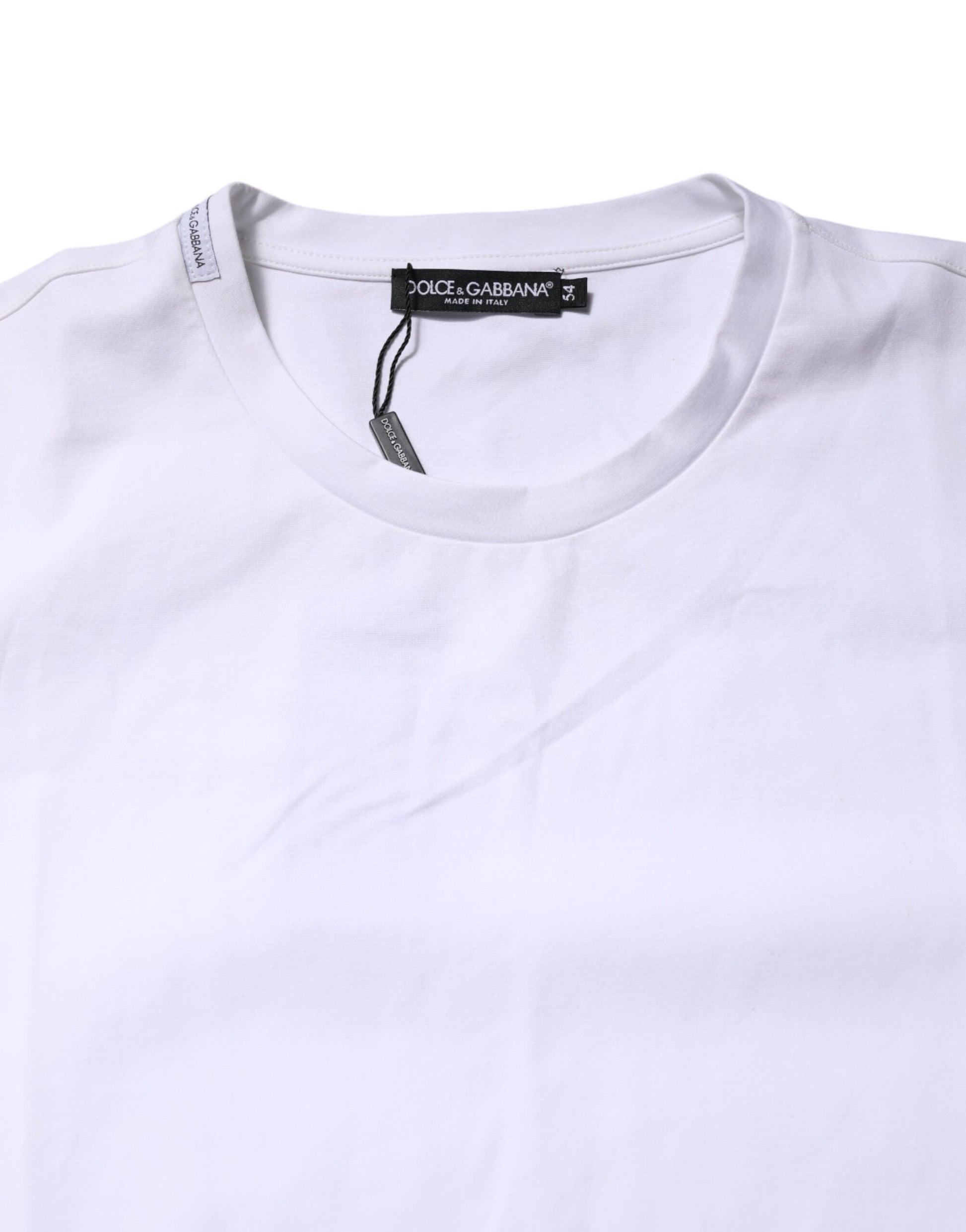 Dolce & Gabbana White Cotton Short Sleeves Crew Neck T-shirt Dolce & Gabbana