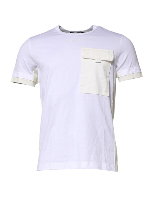 Dolce & Gabbana White Cotton Pocket Short Sleeves T-shirt Dolce & Gabbana
