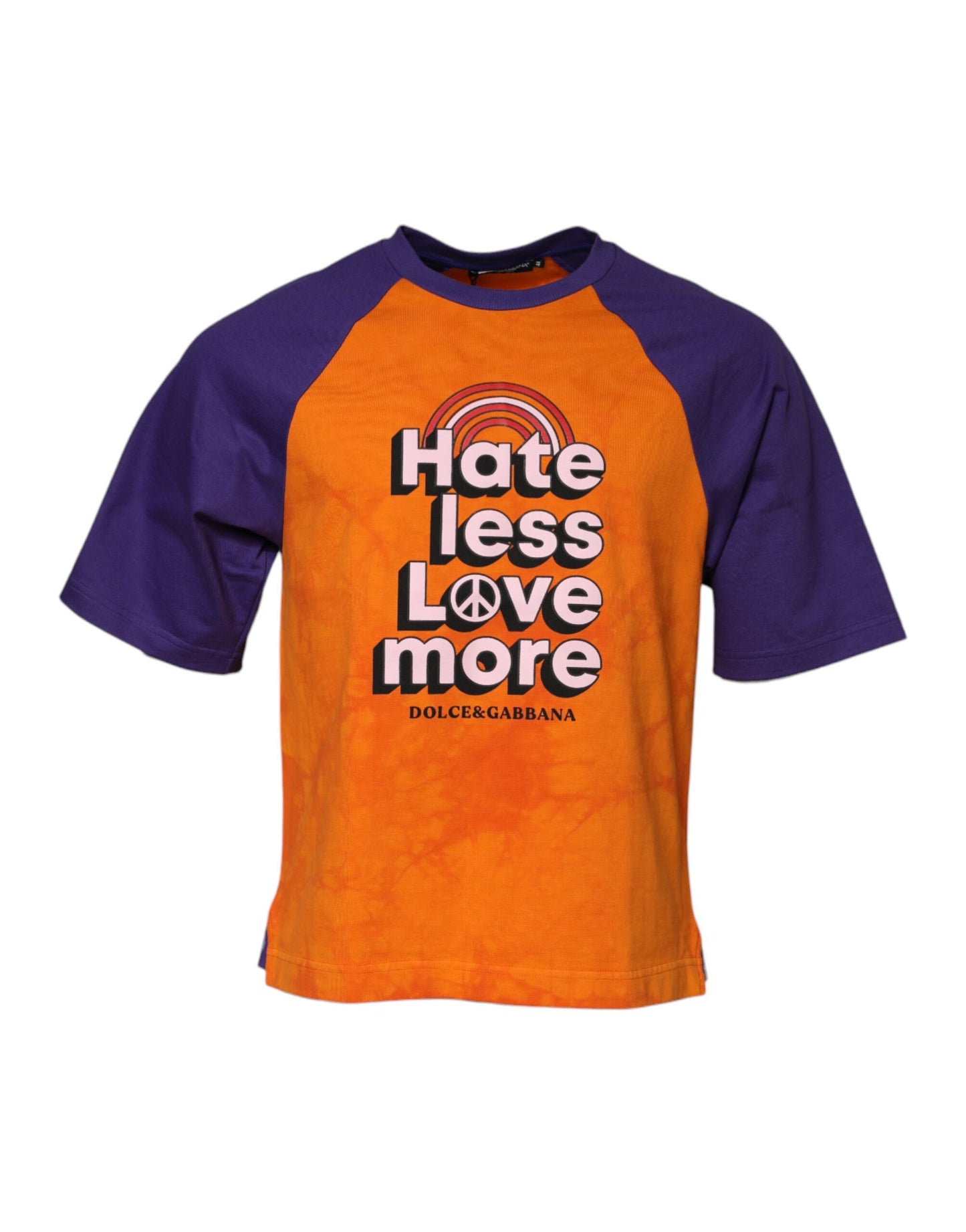 Dolce & Gabbana Orange Purple Printed Round Neck T-shirt Dolce & Gabbana