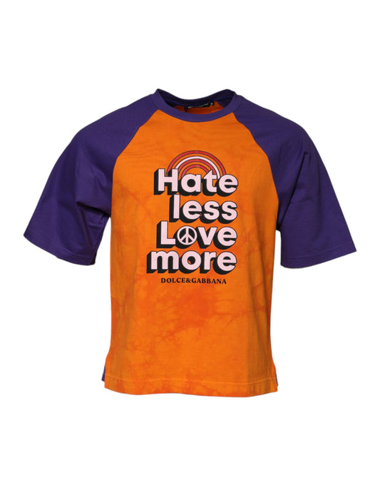 Dolce & Gabbana Orange Purple Printed Round Neck T-shirt Dolce & Gabbana