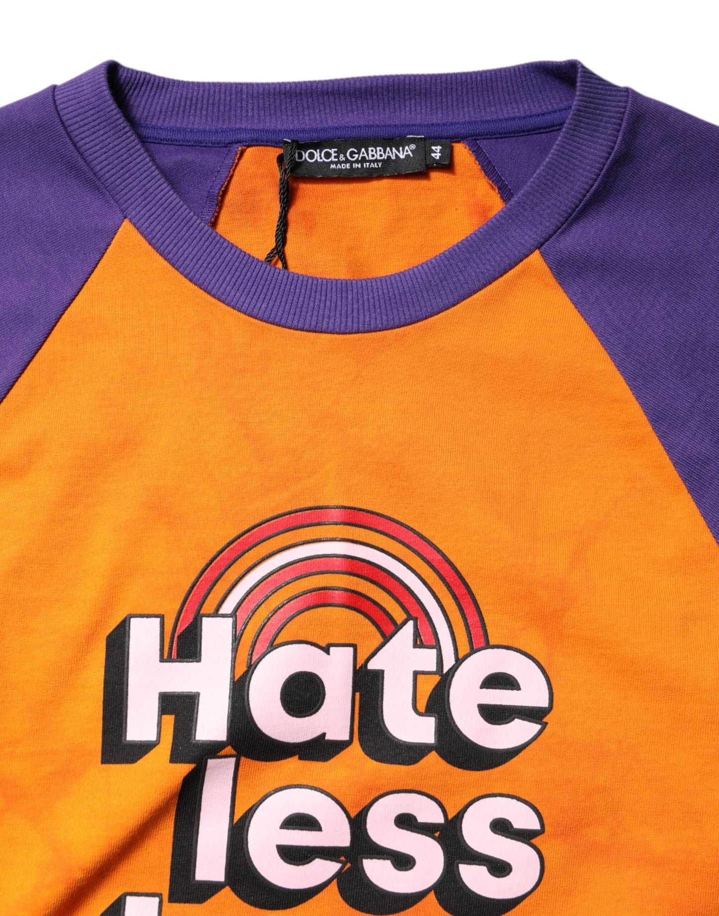Dolce & Gabbana Orange Purple Printed Round Neck T-shirt Dolce & Gabbana