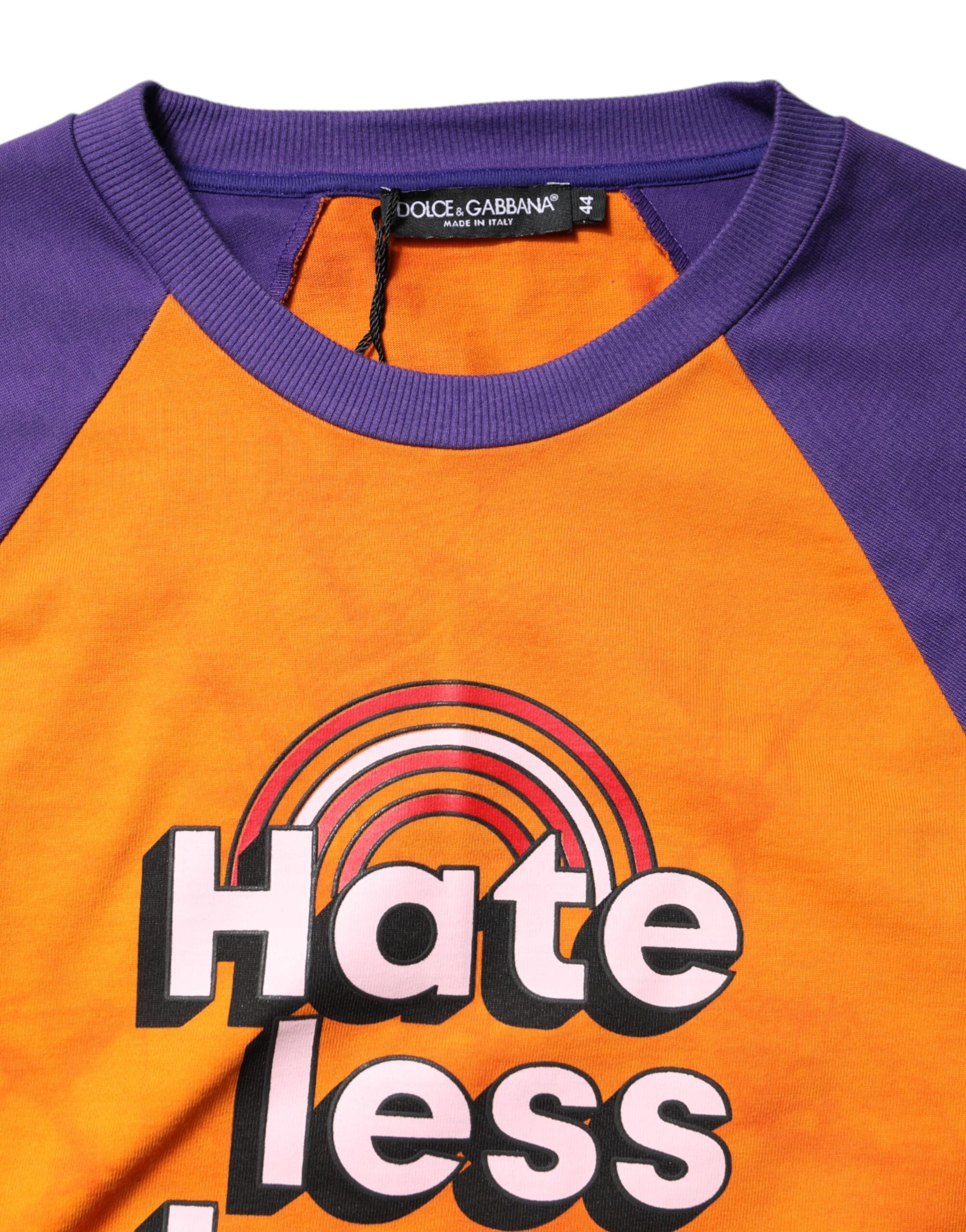 Dolce & Gabbana Orange Purple Printed Round Neck T-shirt Dolce & Gabbana