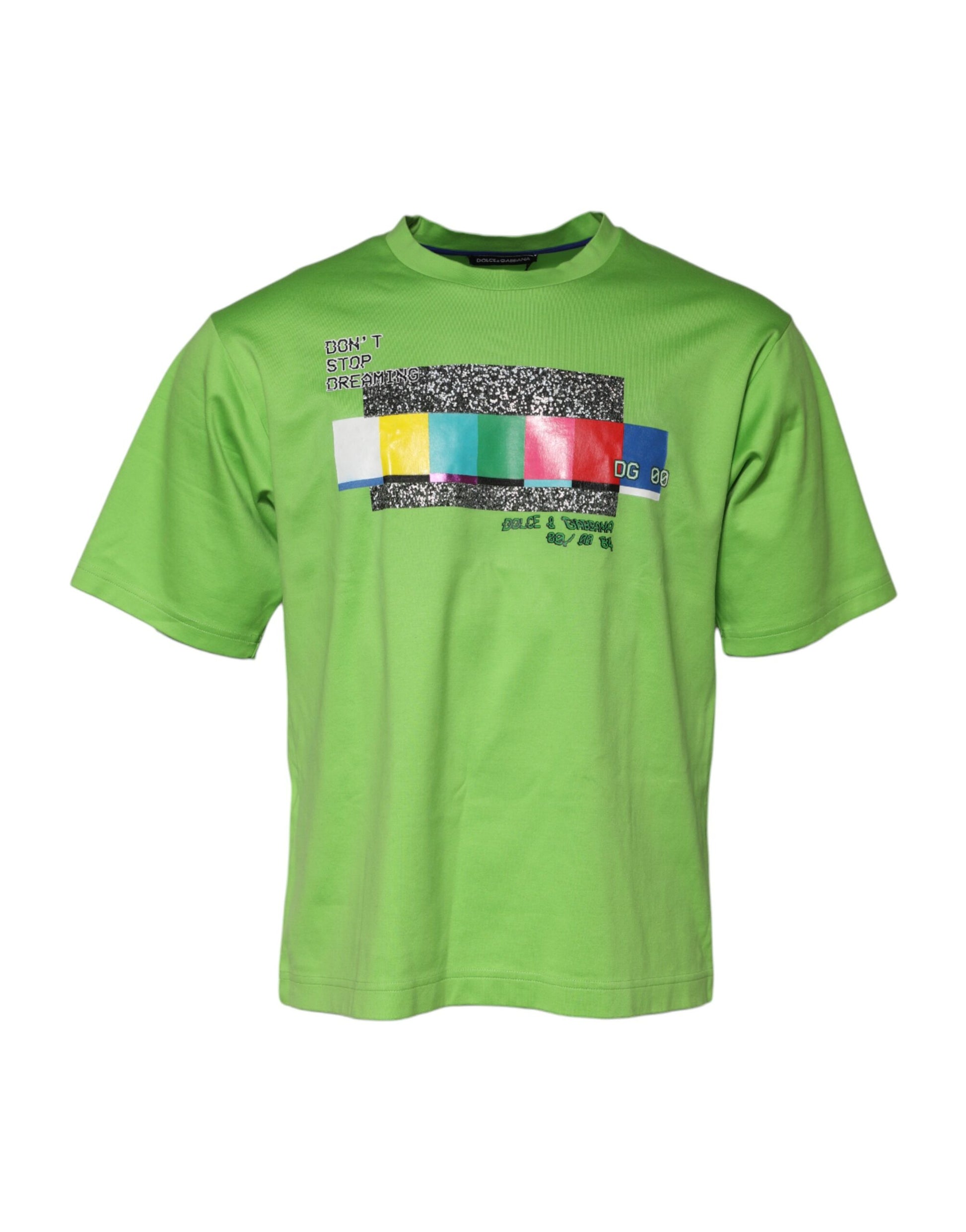 Dolce & Gabbana Green Graphic Printed Round Neck T-shirt Dolce & Gabbana