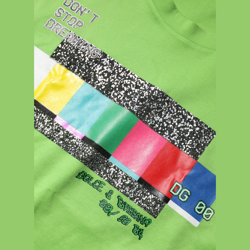 Dolce & Gabbana Green Graphic Printed Round Neck T-shirt