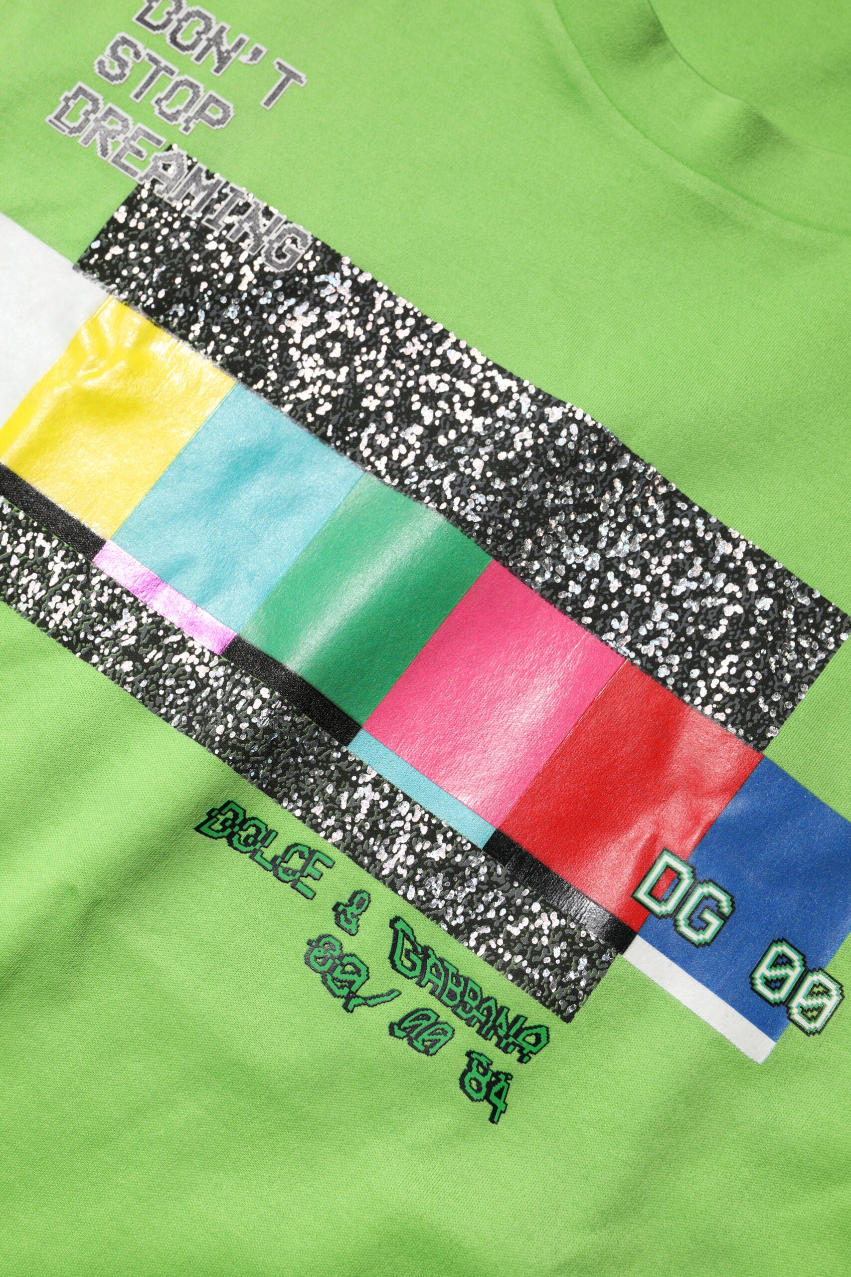 Dolce & Gabbana Green Graphic Printed Round Neck T-shirt Dolce & Gabbana