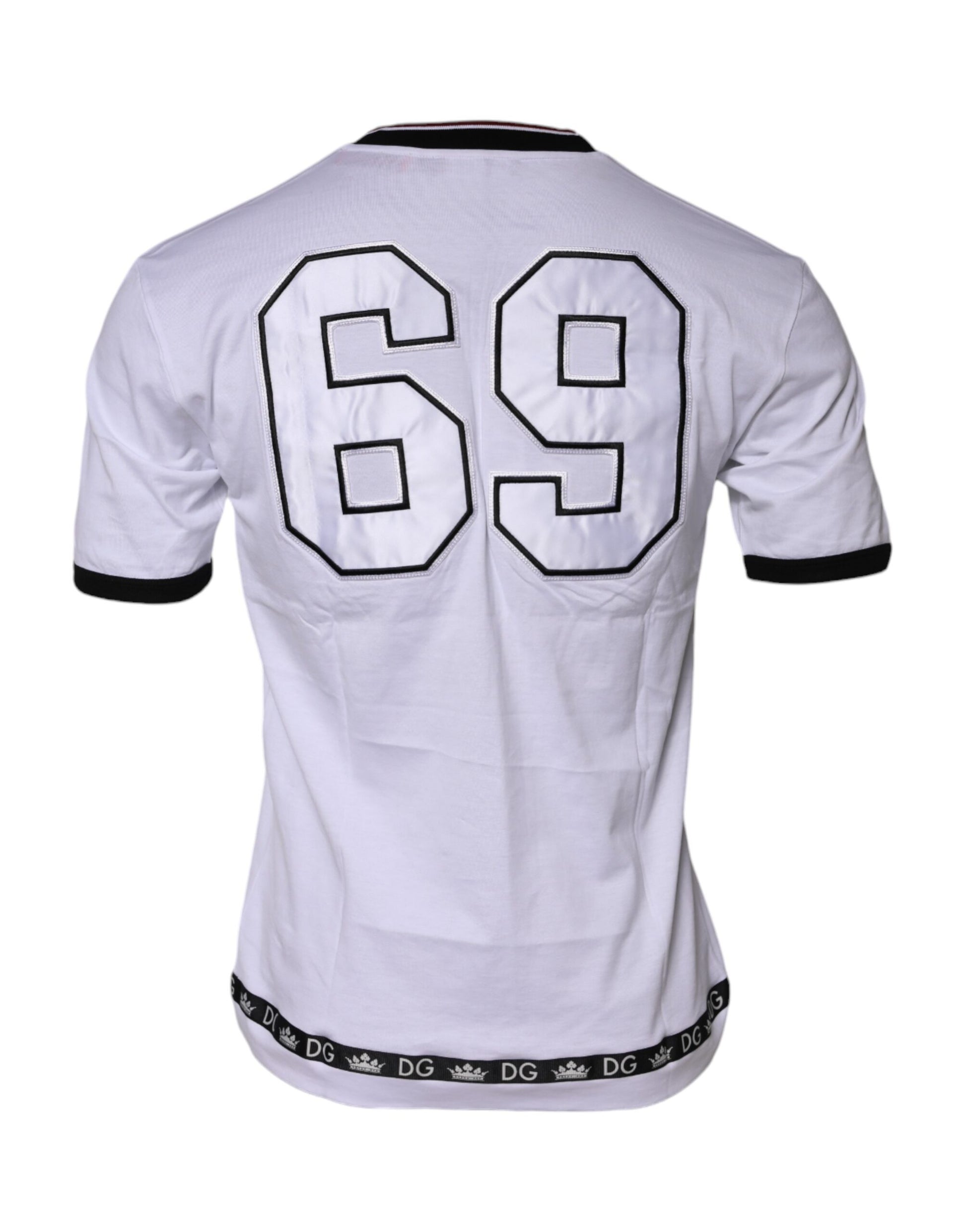 Dolce & Gabbana White Cotton Crown King Embroidery T-shirt Dolce & Gabbana