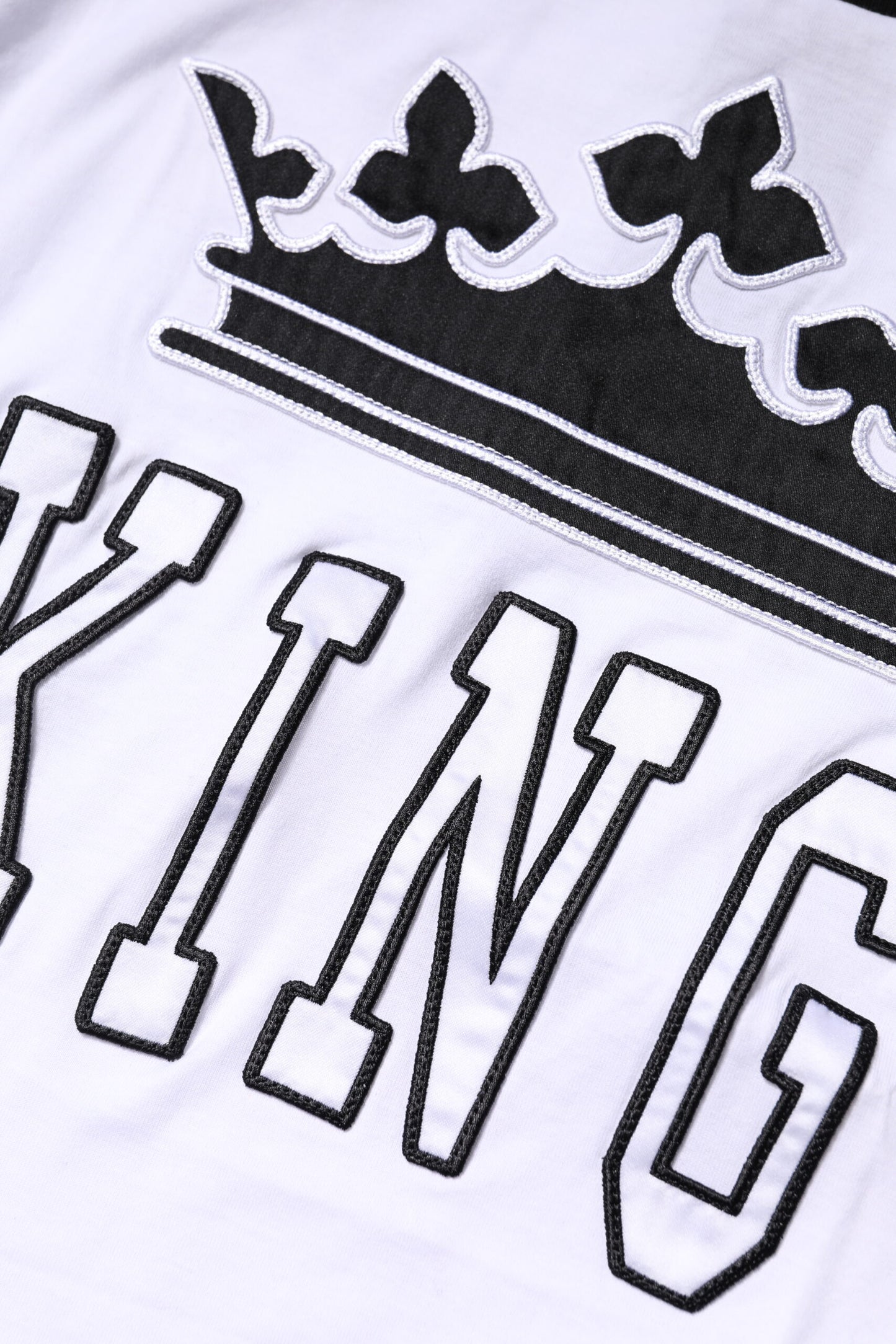 Dolce & Gabbana White Cotton Crown King Embroidery T-shirt Dolce & Gabbana