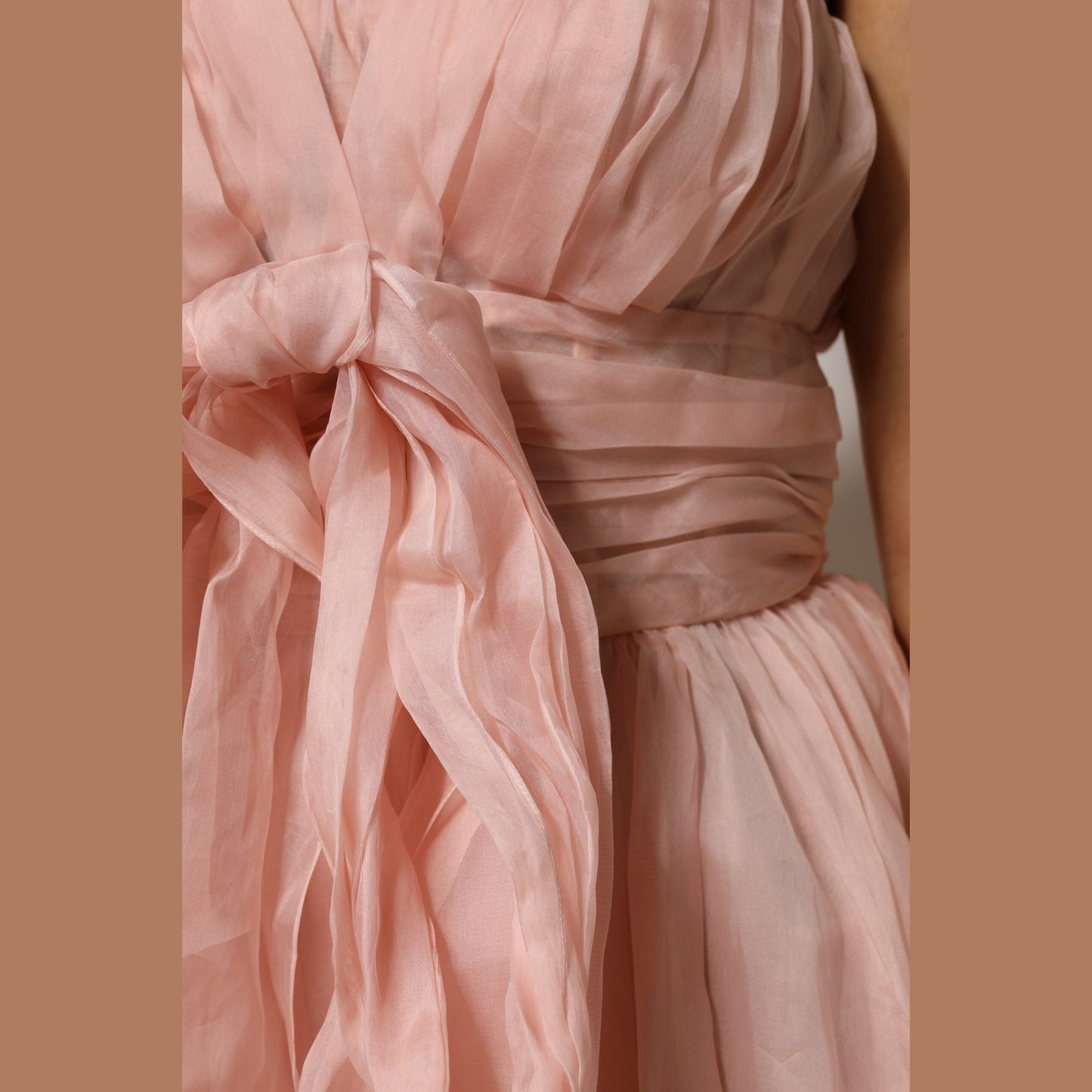 Dolce & Gabbana Pink Silk Chiffon A-line Pleated Midi Dress