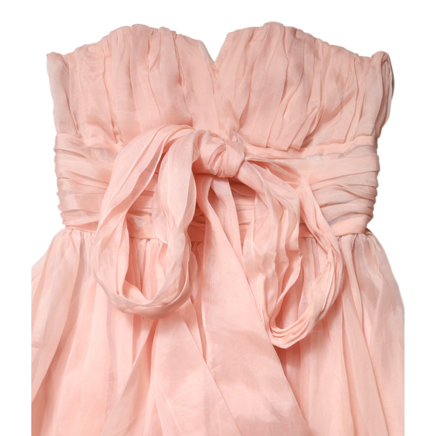 Dolce & Gabbana Pink Silk Chiffon A-line Pleated Midi Dress
