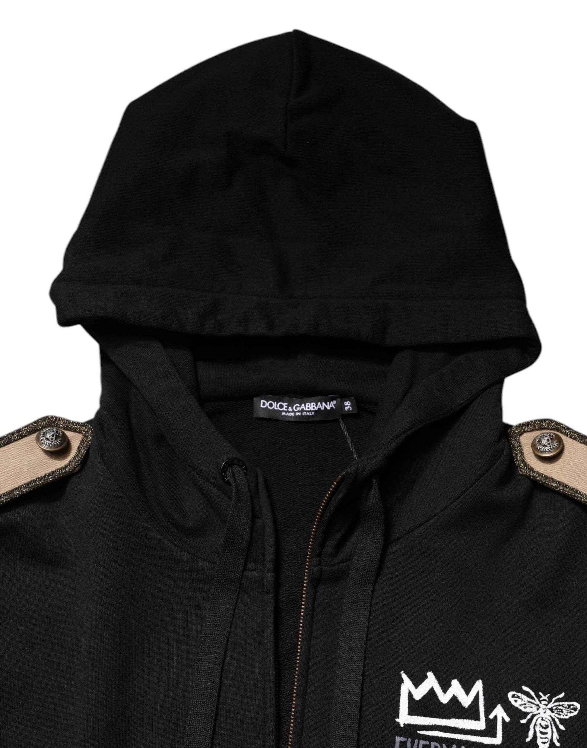Dolce & Gabbana Black Logo Hooded Full Zip Sweatshirt Jacket Dolce & Gabbana