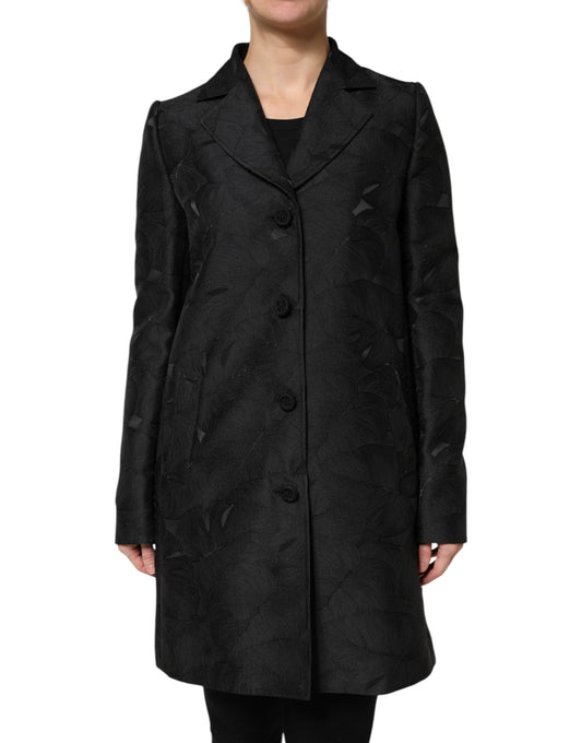 Dolce & Gabbana Black Single Breasted Trench Coat Jacket Dolce & Gabbana