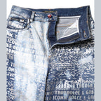 Dolce & Gabbana Blue Washed Print High Waist Denim Jeans