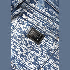 Dolce & Gabbana Blue Washed Print High Waist Denim Jeans