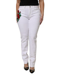 Dolce & Gabbana White Floral Sequined GIRLY Denim Jeans - Eljoys Fashion 