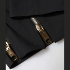 Dolce & Gabbana Black Wool High Waist Zipper Tapered Pants