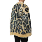 Dolce & Gabbana Multicolor Leopard Mohair Crew Neck Sweater