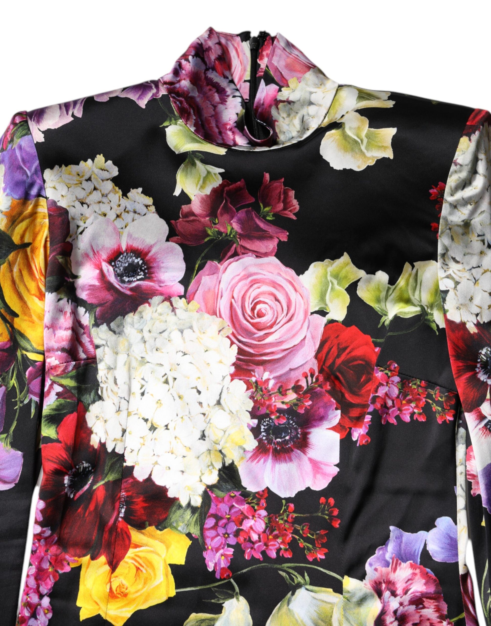 Dolce & Gabbana Multicolor Ortensies Long Sleeves Blouse Top Dolce & Gabbana