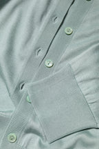 Dolce & Gabbana Light Green Silk Button Down Cardigan Sweater