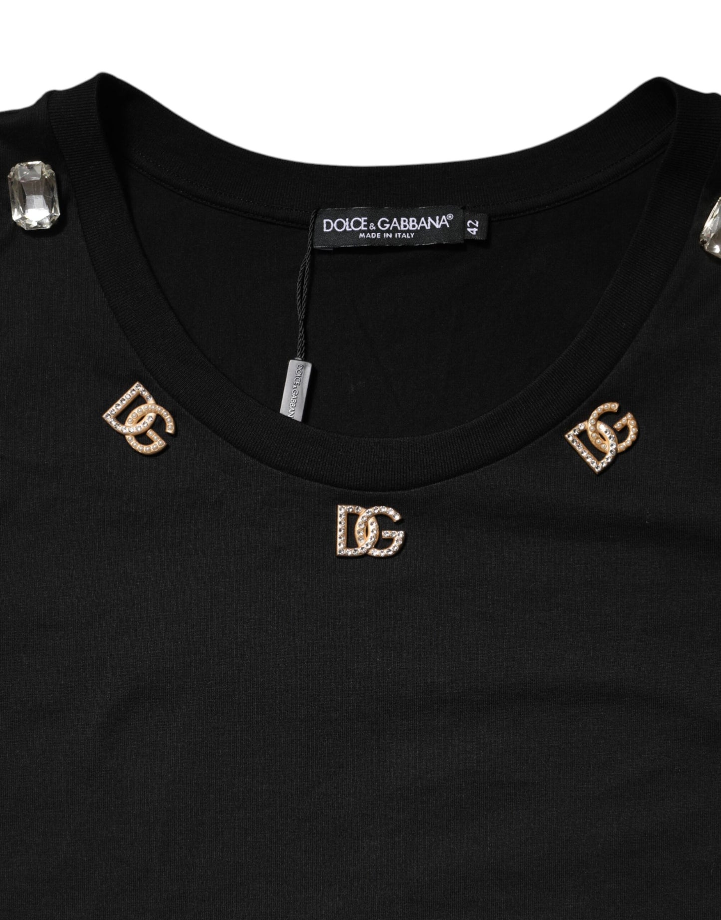 Dolce & Gabbana Black DG Embellished Sleeveless Tank Top Dolce & Gabbana