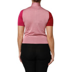 Dolce & Gabbana Pink Short Sleeves Buttoned Ascot Collar Top