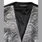 Dolce & Gabbana Silver Floral Jacquard Sleeveless Vest Top