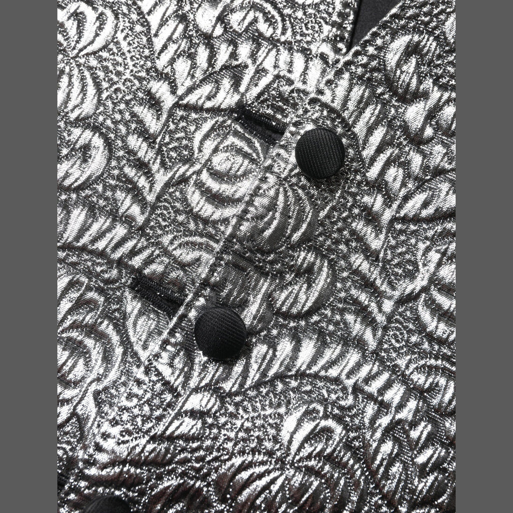 Dolce & Gabbana Silver Floral Jacquard Sleeveless Vest Top