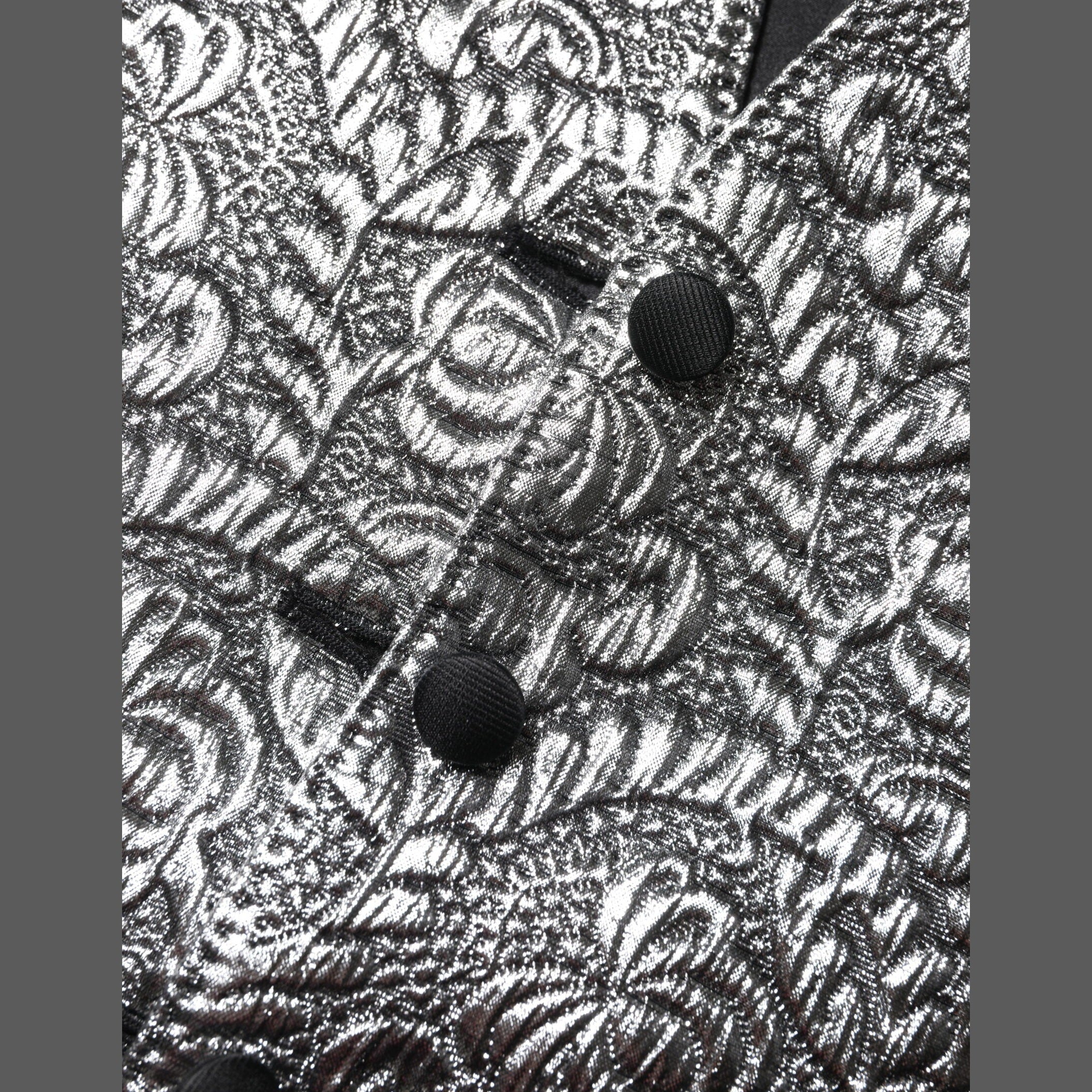 Dolce & Gabbana Silver Floral Jacquard Sleeveless Vest Top