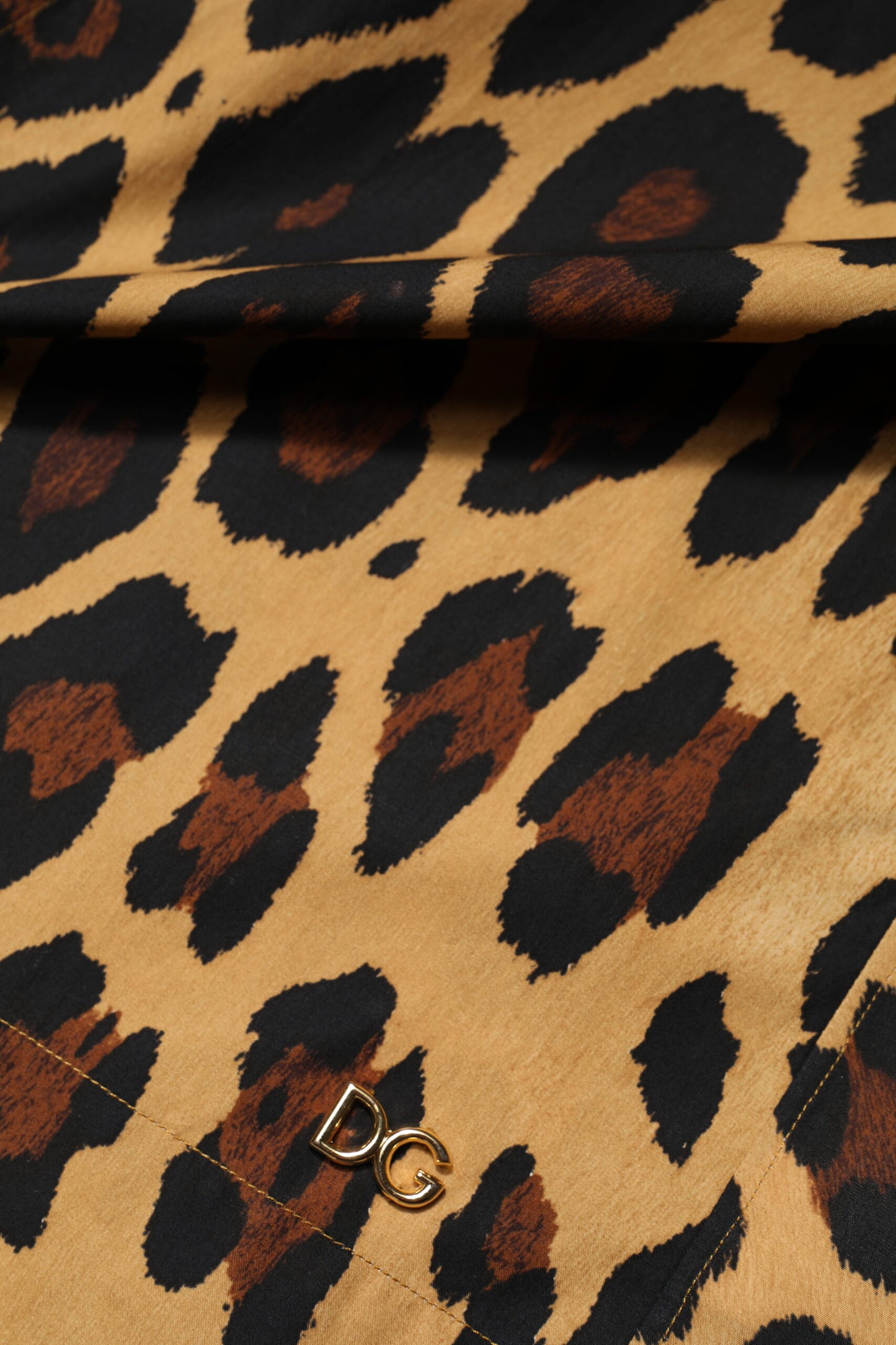 Dolce & Gabbana Brown Leopard Short Sleeve Collared Polo Top Dolce & Gabbana