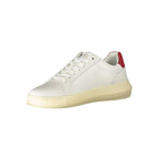 Calvin Klein Bianco leather men's sneaker with white design, laces, and sleek style for casual wear.