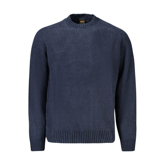 Hugo Boss Blue Cotton Men Sweater Hugo Boss