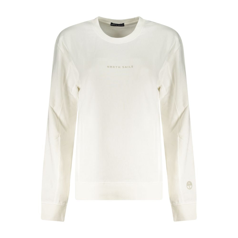 North Sails Bianco cotton women's sweatshirt with a relaxed fit and crew neckline, featuring subtle branding and soft fabric.