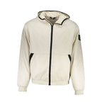 Calvin Klein beige men's jacket made from recycled polyester, stylish outerwear with a modern fit and casual design.