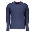 La Martina Regal Blue crew neck embroidered tee with logo and detailed stitching, casual style perfect for everyday wear