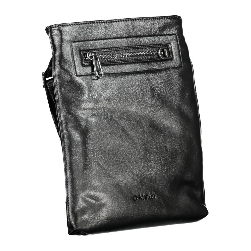 Calvin Klein Nero polyester men's shoulder bag with adjustable strap and minimalist design, suitable for everyday use.